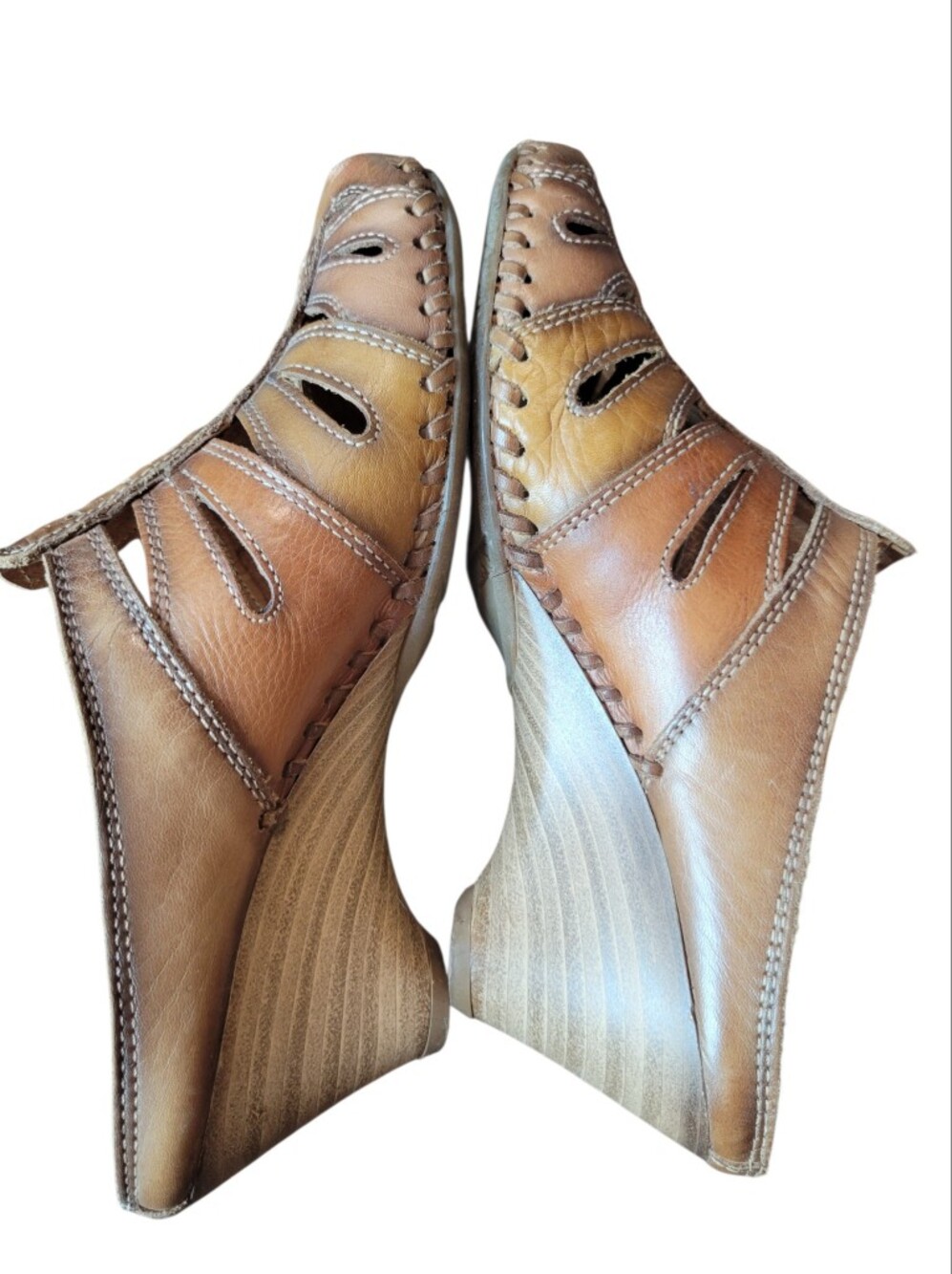 Pikolinos Tan Brown Slip On Clog Kitten Heel Sandals - Picture 6 of 9